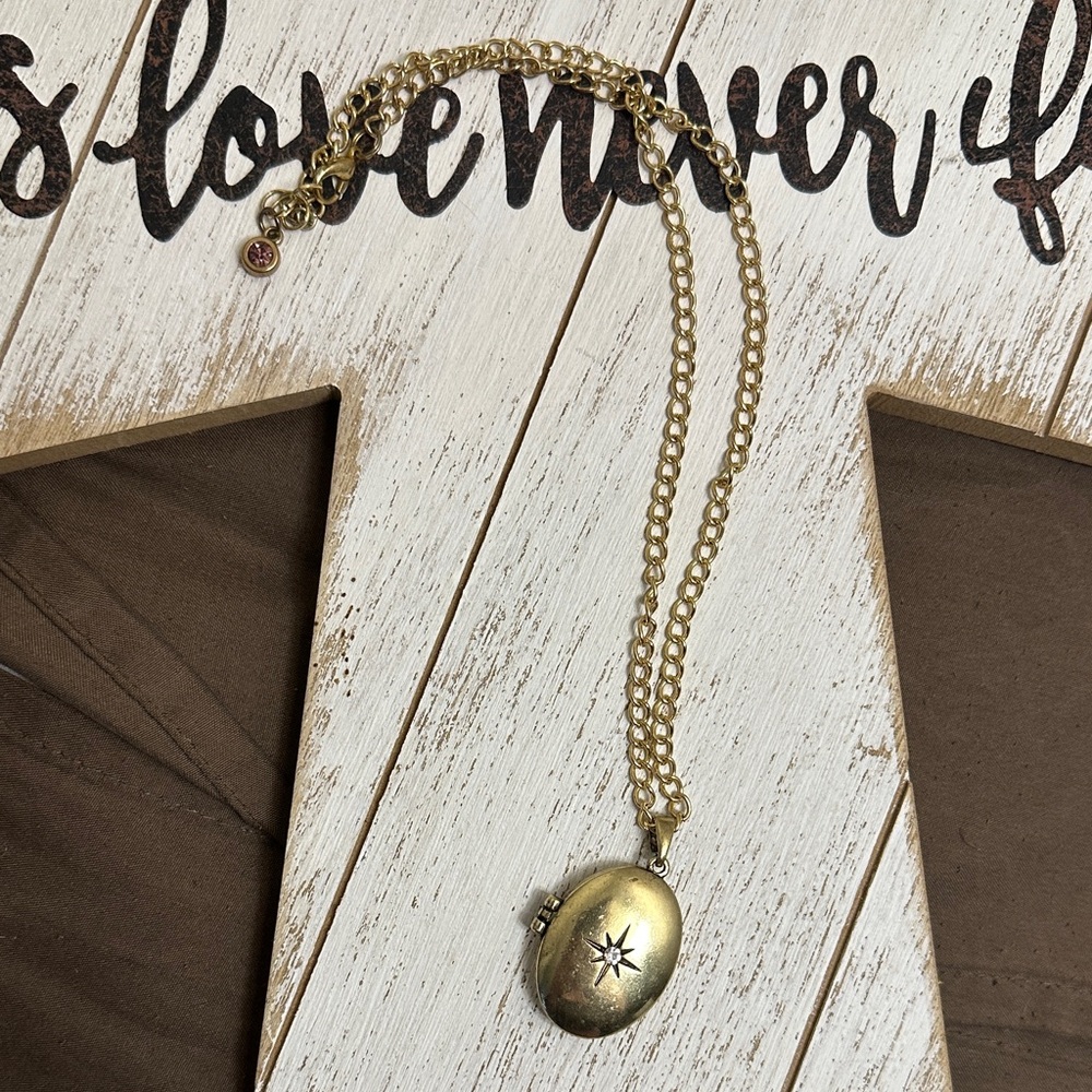 Gold Starburst Locket Necklace - Women’s Jewelry